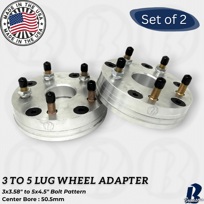 3x3.58" to 5x4.5" 2 piece Wheel Adapter - Thickness: 1.5" - 3"