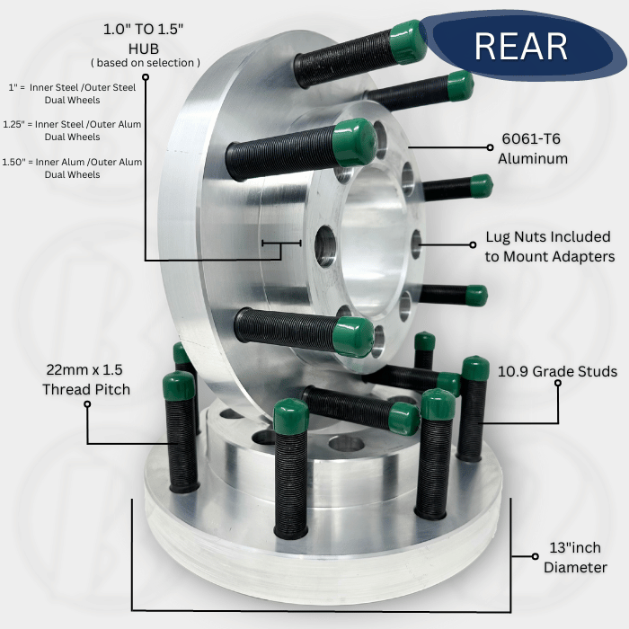 8x6.5" to 8x275 Hub Centric Wheel Spacer/Adapter - Thickness: 1"- 3"