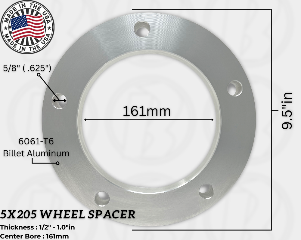 5x205 Wide Five Wheel Spacers 1946 to 1967 VW Beetle USA MADE