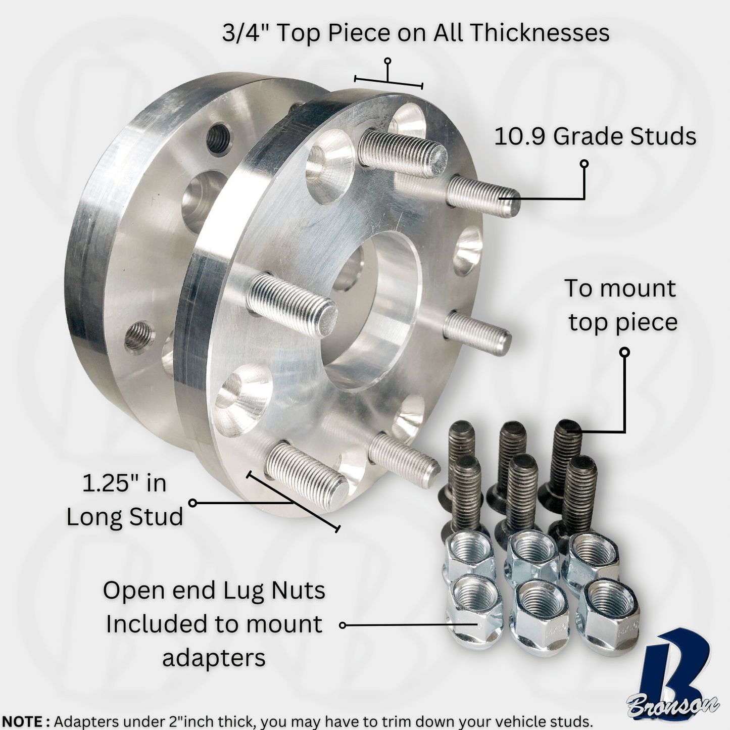 5x5.5" to 6x5.5" 2 piece Wheel Adapter - Thickness: 1.5"-3"