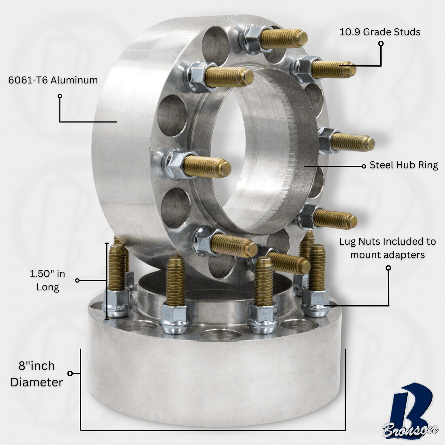 8x6.5" to 8x170 Hub Centric Wheel Spacer/Adapter - Thickness: 1"- 4"