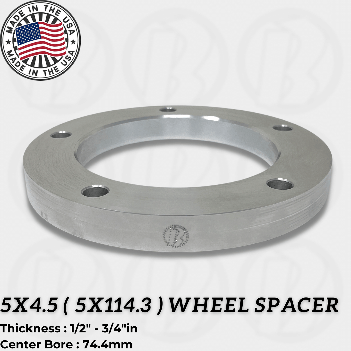 5x4.5 (5x114.3) Wheel Spacer (No Studs) - Thickness: 1/2" - 1.0"