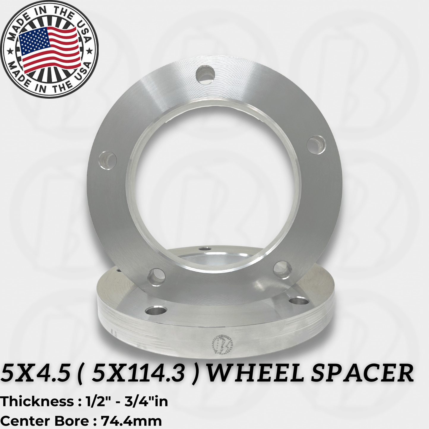5x4.5 (5x114.3) Wheel Spacer (No Studs) - Thickness: 1/2" - 1.0"