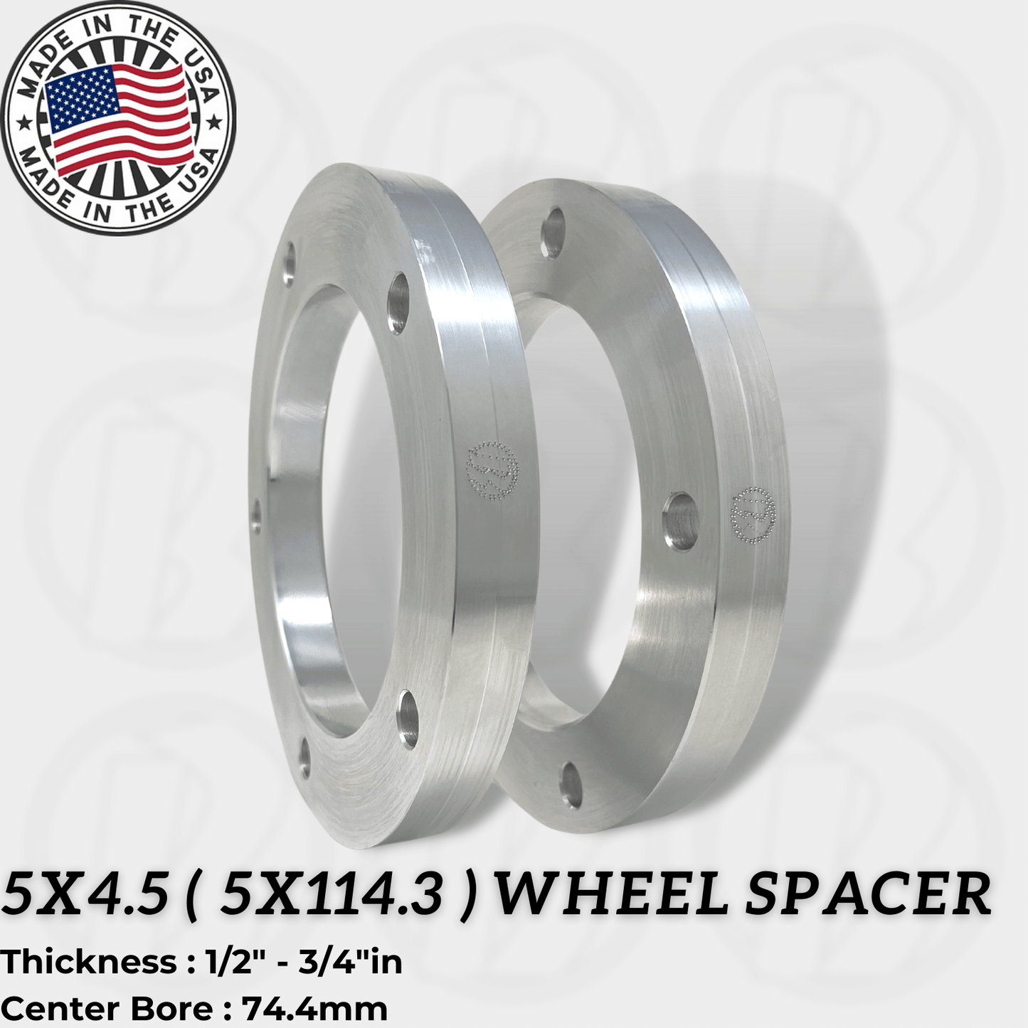 5x4.5 (5x114.3) Wheel Spacer (No Studs) - Thickness: 1/2" - 1.0"