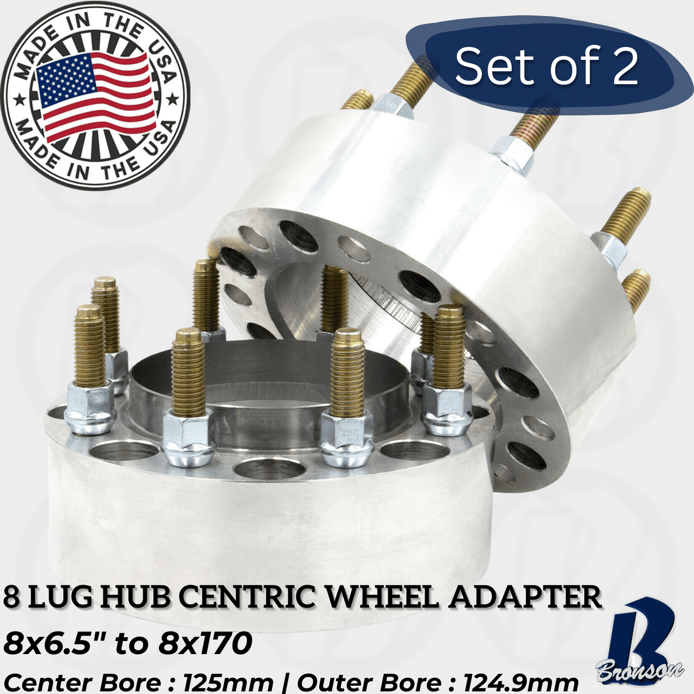 8x6.5" to 8x170 Hub Centric Wheel Spacer/Adapter Thickness 1" 4
