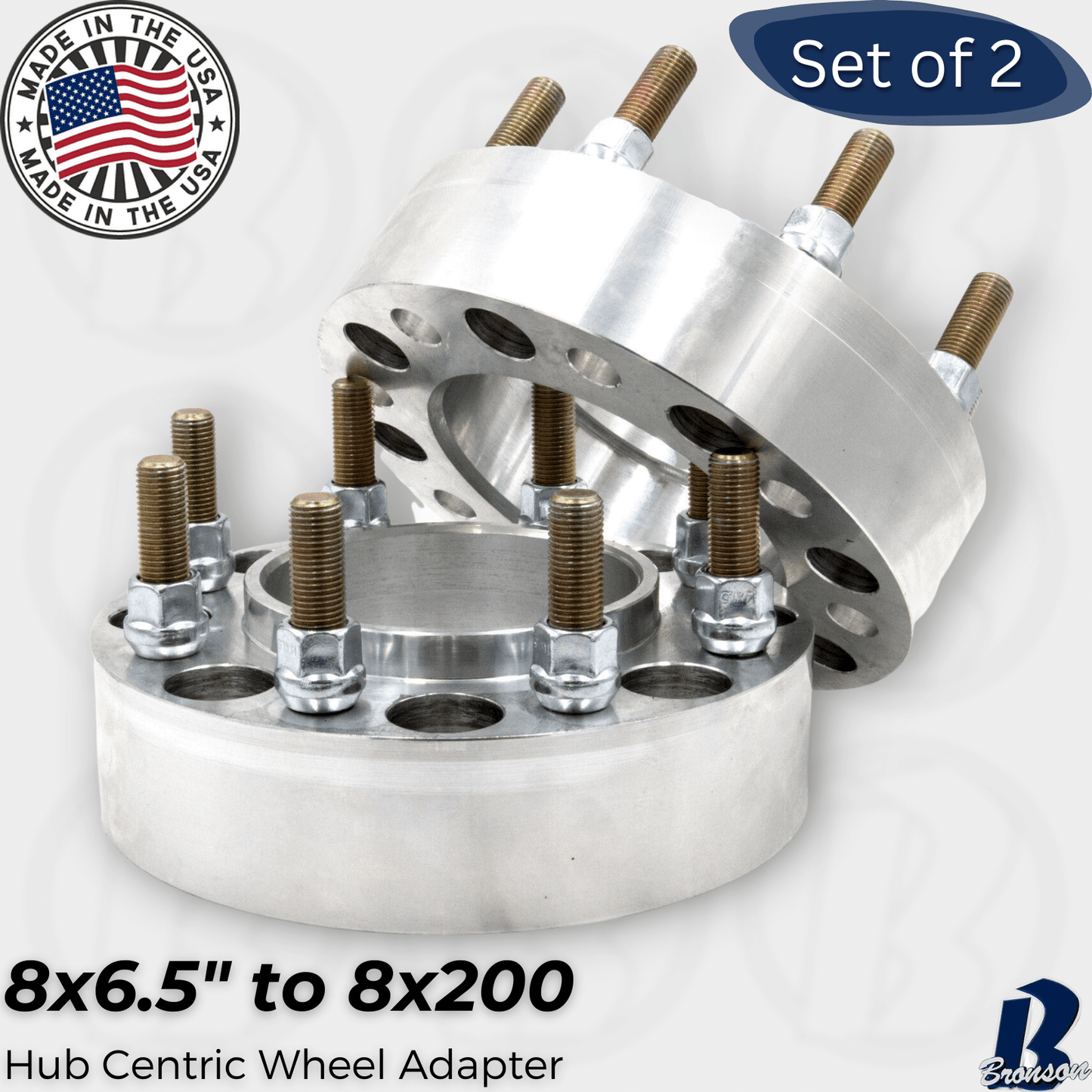 8x6.5" to 8x200 Hub Centric Wheel Spacer/Adapter - Thickness: 1"- 2.5"
